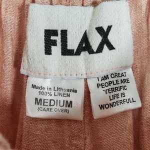 Flax Pink Linen Pants High Rise Joggers Lagenlook